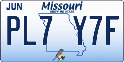 MO license plate PL7Y7F