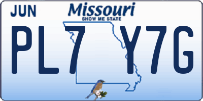 MO license plate PL7Y7G