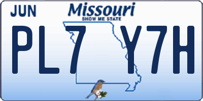 MO license plate PL7Y7H