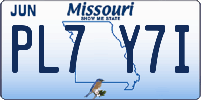 MO license plate PL7Y7I