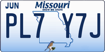 MO license plate PL7Y7J