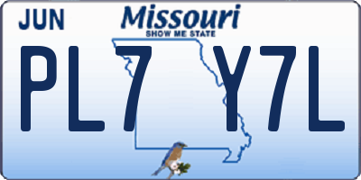 MO license plate PL7Y7L