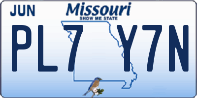 MO license plate PL7Y7N