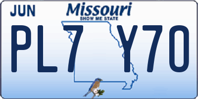 MO license plate PL7Y7O