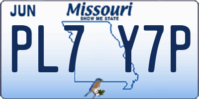 MO license plate PL7Y7P