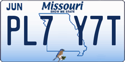 MO license plate PL7Y7T
