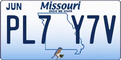 MO license plate PL7Y7V