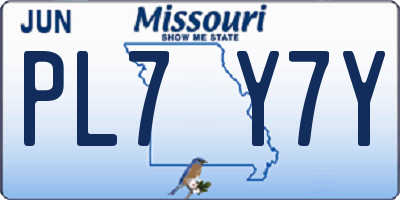 MO license plate PL7Y7Y