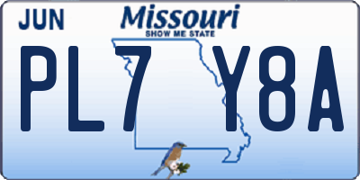 MO license plate PL7Y8A