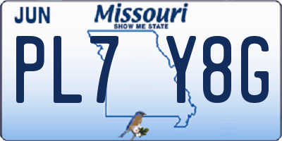 MO license plate PL7Y8G