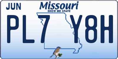 MO license plate PL7Y8H