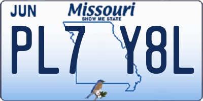 MO license plate PL7Y8L