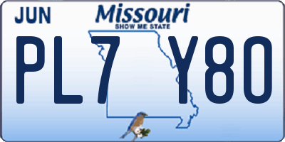 MO license plate PL7Y8O