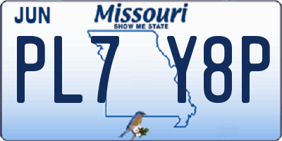 MO license plate PL7Y8P