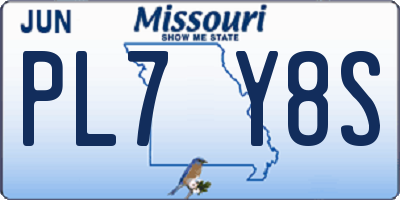 MO license plate PL7Y8S