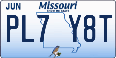 MO license plate PL7Y8T