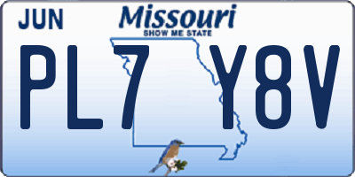 MO license plate PL7Y8V