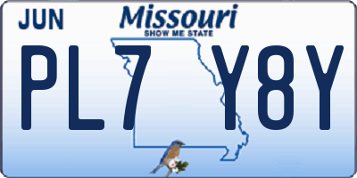MO license plate PL7Y8Y