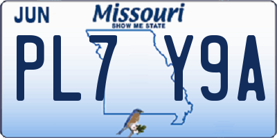 MO license plate PL7Y9A