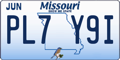 MO license plate PL7Y9I