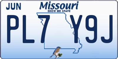 MO license plate PL7Y9J