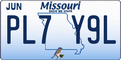 MO license plate PL7Y9L