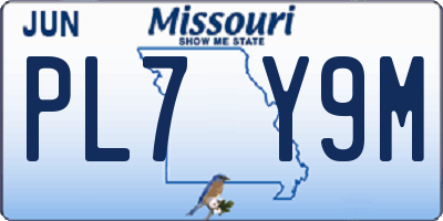 MO license plate PL7Y9M