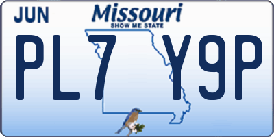 MO license plate PL7Y9P
