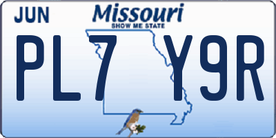 MO license plate PL7Y9R