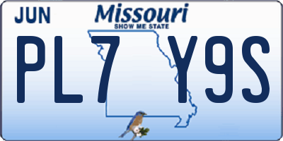 MO license plate PL7Y9S