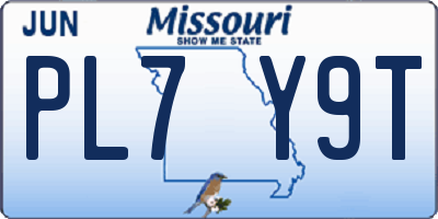 MO license plate PL7Y9T