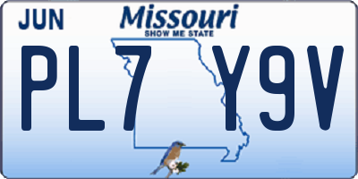 MO license plate PL7Y9V