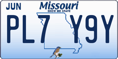 MO license plate PL7Y9Y