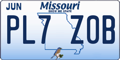 MO license plate PL7Z0B