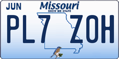MO license plate PL7Z0H