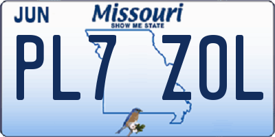 MO license plate PL7Z0L