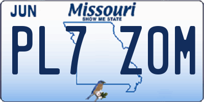MO license plate PL7Z0M