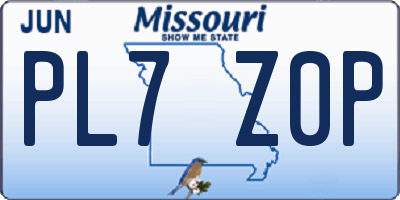 MO license plate PL7Z0P