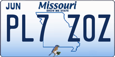 MO license plate PL7Z0Z