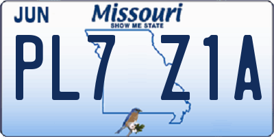 MO license plate PL7Z1A