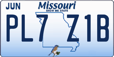 MO license plate PL7Z1B