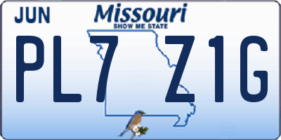 MO license plate PL7Z1G