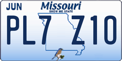 MO license plate PL7Z1O