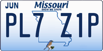 MO license plate PL7Z1P