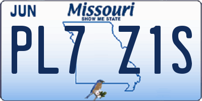 MO license plate PL7Z1S