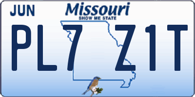 MO license plate PL7Z1T