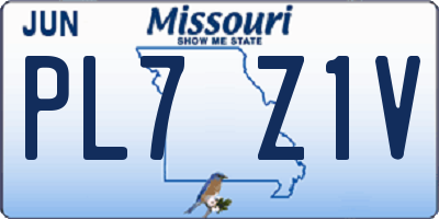 MO license plate PL7Z1V
