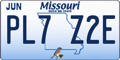 MO license plate PL7Z2E