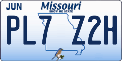 MO license plate PL7Z2H