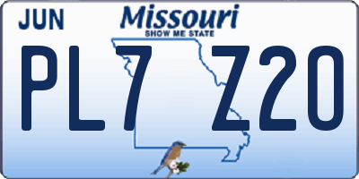 MO license plate PL7Z2O